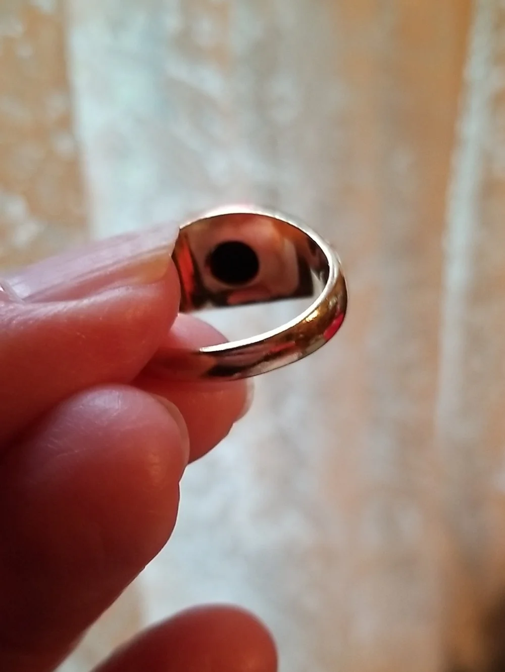 10K gold ring with Onyx and Diamonds